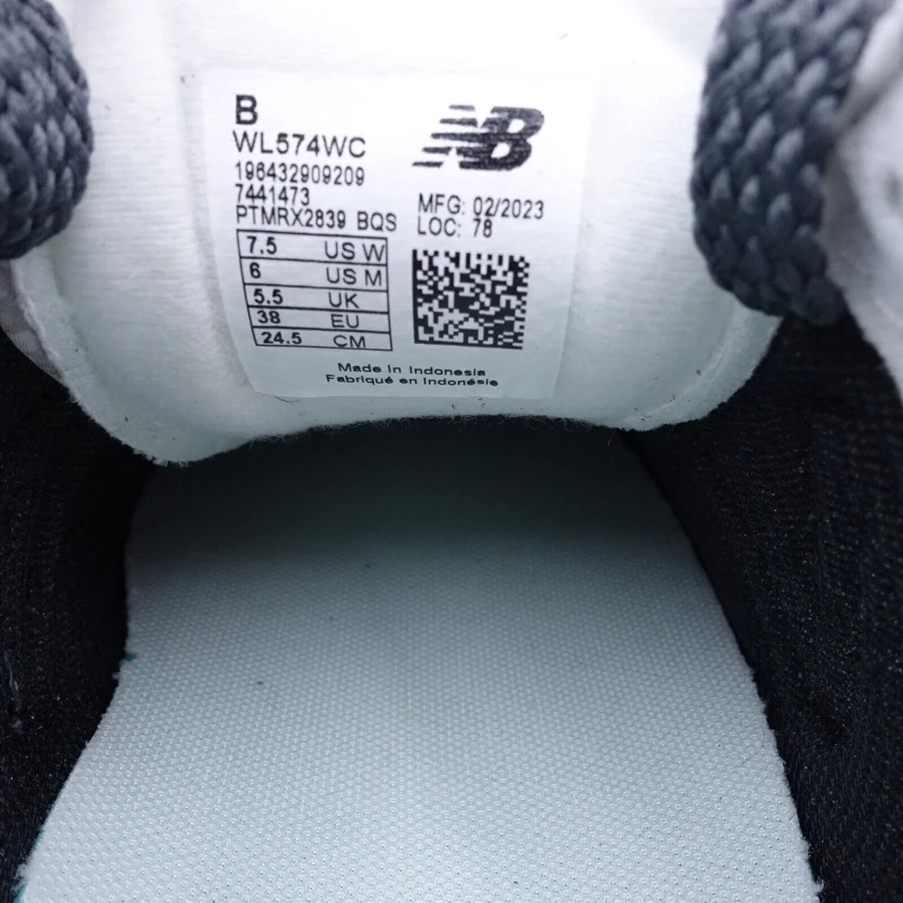 NEW New Balance 574 Sneakers WL574WC Grey/White/Floral - Picture 12 of 15